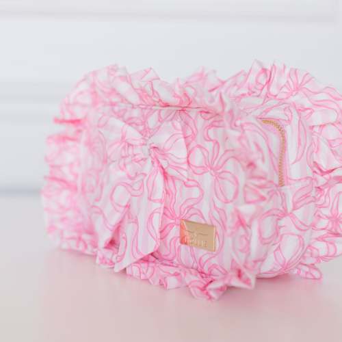 Quilted Coquette Large Clear Pouch