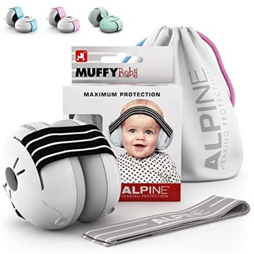 Alpine Muffy Baby Ear Protection for Newborn and Babies up to 36 Months – Noise Reduction Earmuffs for Toddlers & Children – Comfortable Infant Ear Muffs Prevent Hearing Damage & Improve Sleep, Black