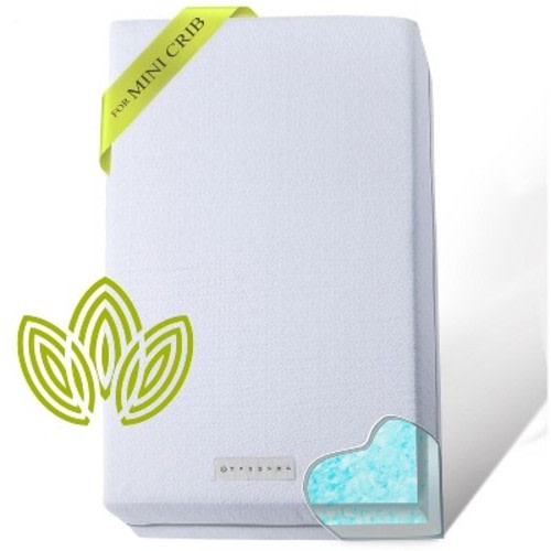 Modera Baby Organic Cotton Dual-Sided Mini Crib Mattress - MISTY BLUE