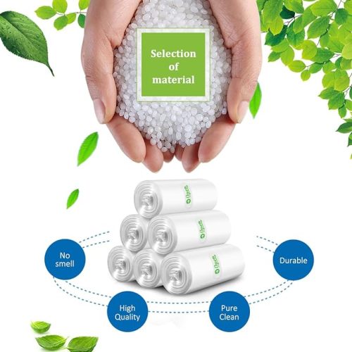 2.6 Gallon 120 Counts Strong Trash Bags Garbage Bags by Teivio, Bathroom Trash Can Bin Liners, Small Plastic Bags for home office kitchen, Clear