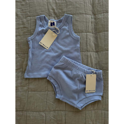 Essential ribbed set - cornflower