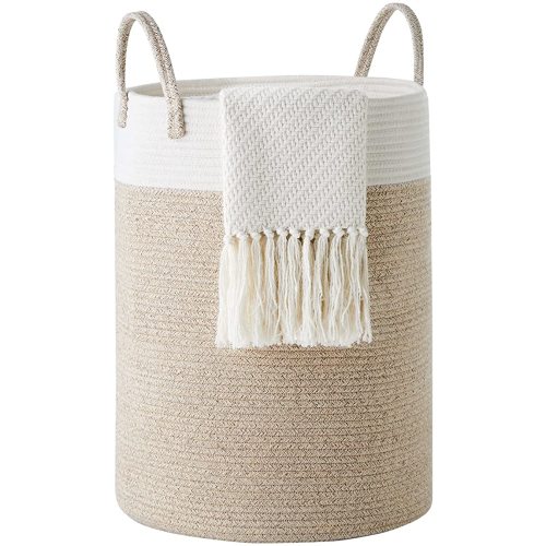 Cotton Rope Laundry Hamper by YOUDENOVA, 72L Woven Collapsible Laundry Basket
