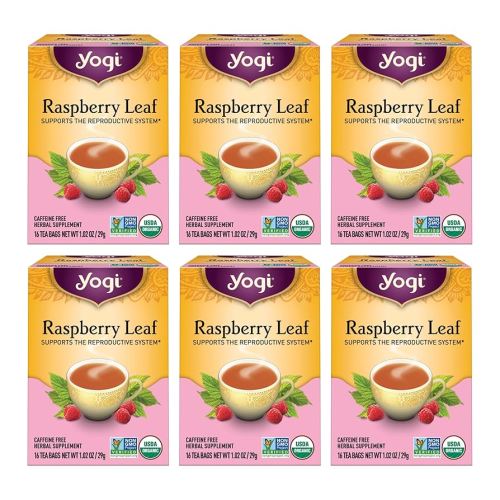 Yogi Tea Raspberry Leaf Tea - 16 Tea Bags per Pack (6 Packs) - Supports Women’s Health, Healthy Pregnancy, and Menstrual Cycles – Caffeine-Free Herbal Tea - Made from Organic Raspberry Leaves