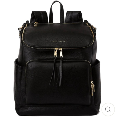 Lullaby Diaper Backpack Black | Poppy and Peonies – Poppy & Peonies