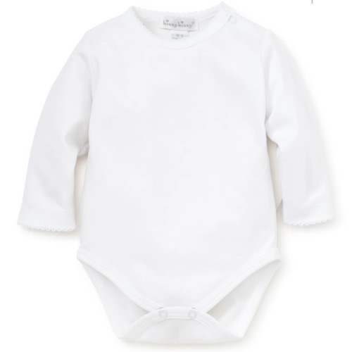 White Kissy Basics Long Sleeve Bodysuit