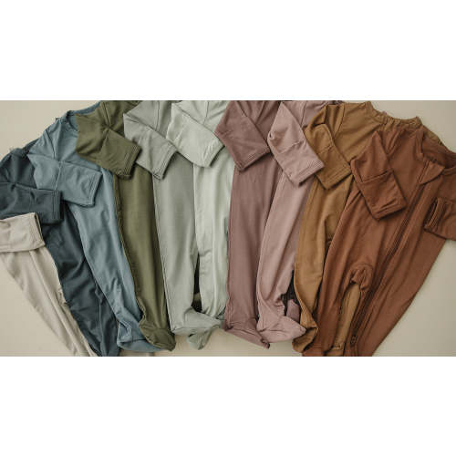 Olive Bamboo Footed Zipper