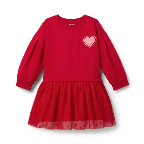 Girl Bright Ruby Heart Tulle Dress by Janie and Jack