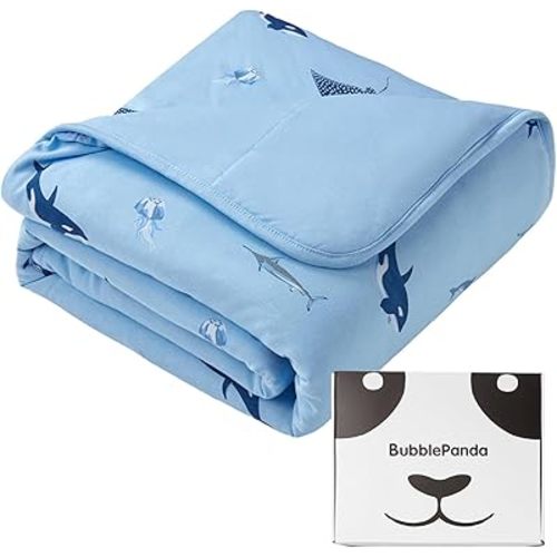 BubblePanda Rayon Made from Bamboo Baby Blanket for Boys Girls Neutral Soft Crib Blanket Toddler Quilt Comforter Newborn Nursery 30 x 40 Inch Shark