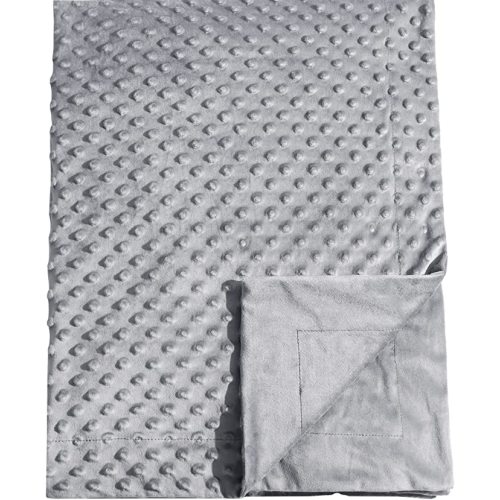 david's kids Micro Fleece Minky Baby Blanket for Boys Girls Neutral with Double Layer and Soothing Raised Dots, Breathable and Soft Lightweight Receiving Blanket for Newborns 30x40 Inches, Grey