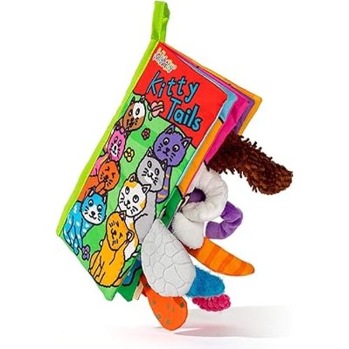 HECCEI Baby Cloth Books Soft Baby Book 0-6 Months Crinkle Books with Kitten Tails Touch and Feel Sensory Toys for Infant Tummy Time for 3 Months+