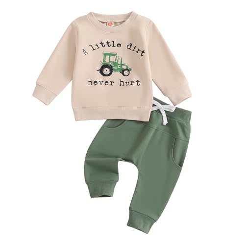 Frietlebird Toddler Baby Boy Clothes Crewneck Sweatshirt Long Sleeve Letter Print Shirt with Pants Cute Fall Winter Outfits