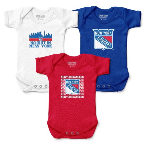 Newborn & Infant New York Rangers Chad & Jake Three-Piece No Quit Bodysuit Set