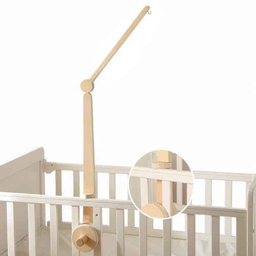 HI BABY MONMENT Crib Mobile Arm - Baby Mobile Hanger with 2-Height Settings Adjustable, Stabilizing Attachment for Added Safety, Mobile Arm for Crib, Sturdy & Secure Design for Nursery Mobile