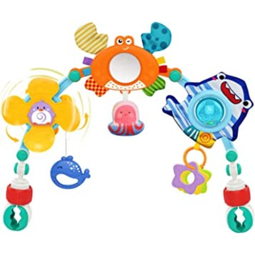 FBesteam Baby Stroller Arch Toy - Car Seat Toys for 0-6 6-12 18 24 Months Babies Newborns Infants Crib Bouncer Bassinet Carseat Toy 1 2 3 4 5 6 7 8 9 10 11 12 Old Adjustable Travel Toys Birthday Gift