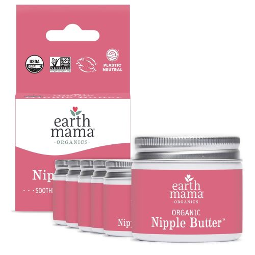 Earth Mama Organic Nipple Butter™ | Nipple Cream Safe for Breastfeeding | Postpartum Essentials for Nursing | Non Lanolin Nipple Cream, 2-Fluid Ounce