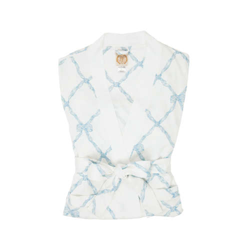 Ready or Not Robe (Women's) - Buckhead Blue Belle Meade Bow with Worth Avenue White