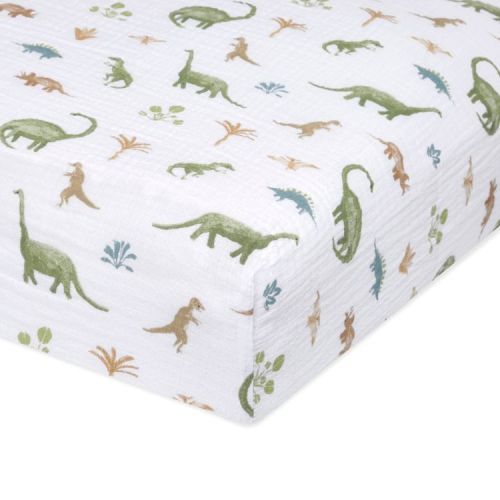 aden + anais essentials Cotton Crib Sheet - Dino Jungle