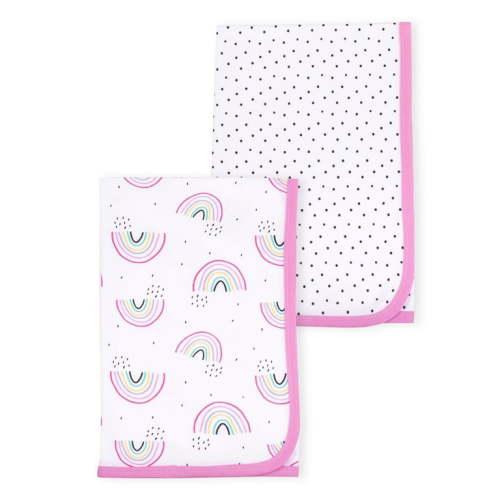Little Star Organic 100% Cotton Infant Girls' Receiving Blanket, 2-Pack - Pure & Breathable