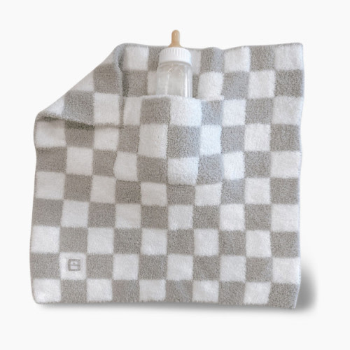 Zalamoon Checkered Mini Luxie Pocket Security Blanket - Slate, 15x15