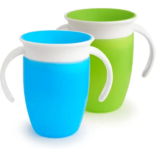 Munchkin® Miracle® 360 Trainer Cup, 7 Ounce, 2 Pack, Green/Blue