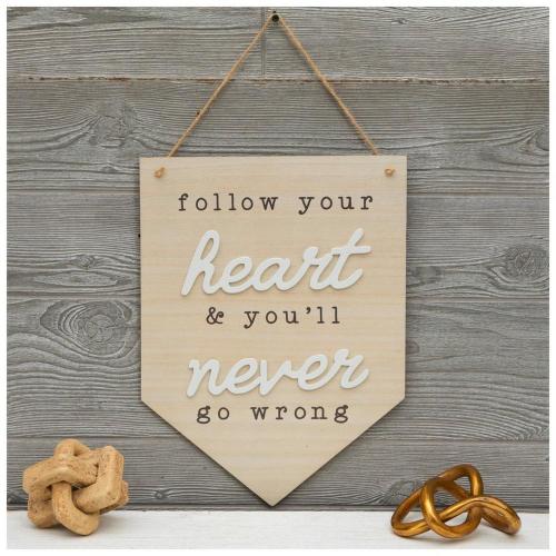 Follow Your Heart Wood Wall Decor