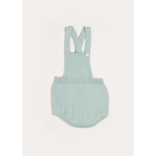 Knitted Openwork Dungarees in Green - 6 Months