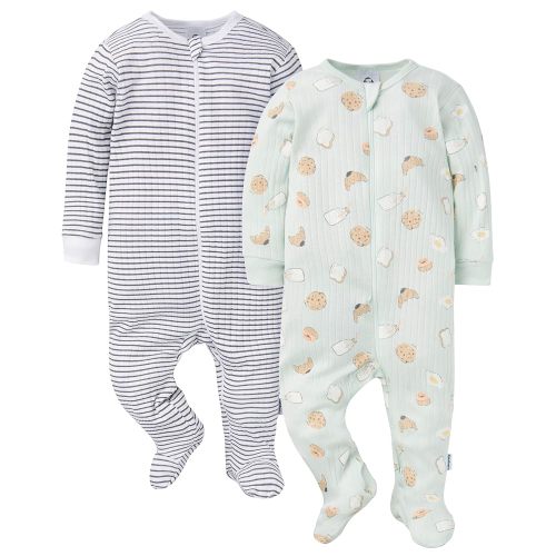 Amazon.com: Gerber Baby Unisex 2-Pack 2-Way Zip Textured Sleep 'N Play, Park Picnic, 0-3 Months: Clothing, Shoes & Jewelry