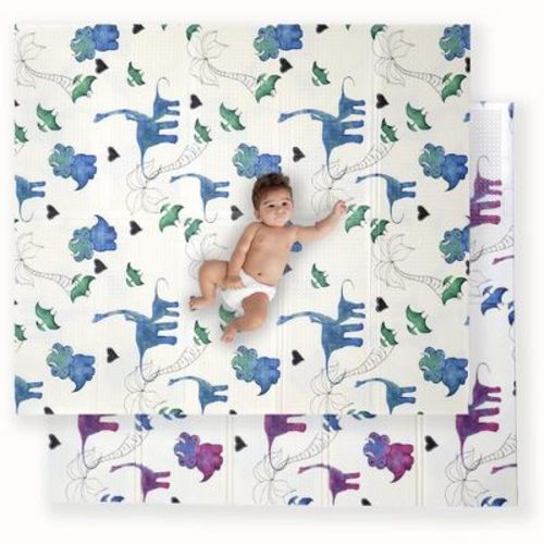 Jumpoff Jo - Waterproof Foam Padded Play Mat For Infants, Babies, Toddlers, Play Pens & Tummy Time, Foldable Activity Mat, 70 In. X 59 In. - Seaside