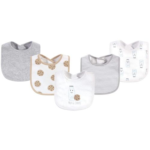 Touched by Nature Unisex Baby Organic Cotton Bibs, Milk Cookies, One Size