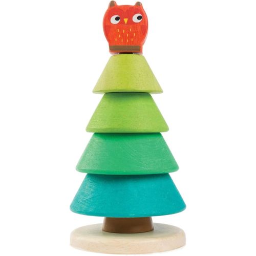 Tender Leaf Toys - Stacking Fir Tree - Wooden Tree Top Sorter and Stacker - Educational Toy for 18m+