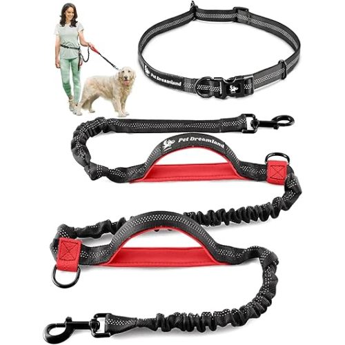 Exquisite Hands-Free Dog Leash for Large Dogs: Ultimate Comfort & Freedom for Running, Walking, Hiking. Premium Quality, Durable & Versatile Waist Dog Leash Belt. Your Dog Will Love It