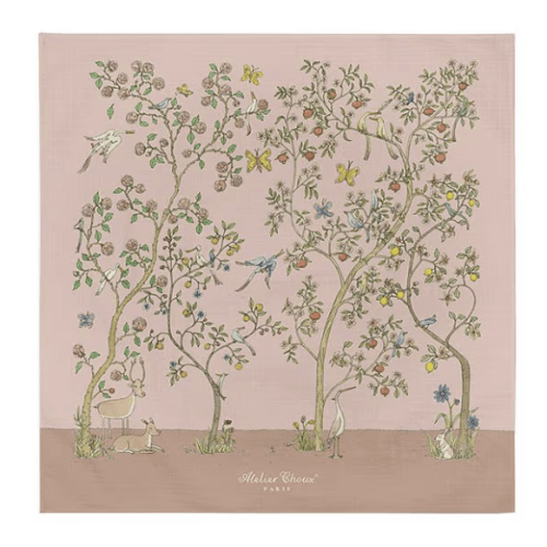 Atelier Choux Paris Baby Organic Cotton In Bloom Swaddle Blanket with Gift Box