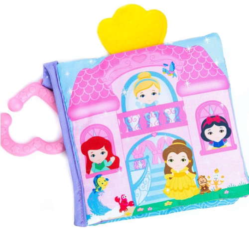 Disney Princess Soft Book with Teether Toy & Crinke Pages - Picture Book for Newborns
