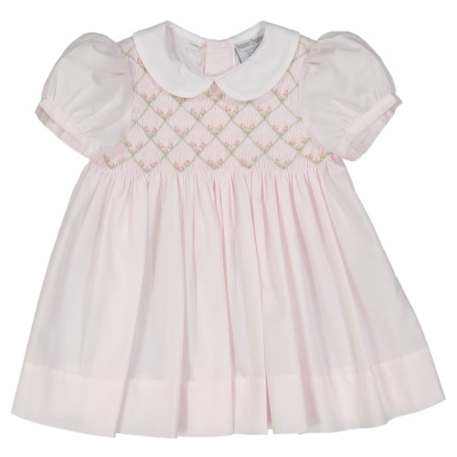 Smocked Pink & Blue Dress for Baby Girl and Toddler I Feltman Brothers