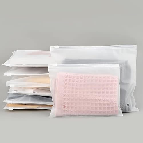 25pcs Frosted Zipper Bags for Clothes, Zipper Poly Bags for Shirt Packaging, Clothing Shipping, Swimsuit Bikini Bathing Suit Organizer, 3 Mil, 12X10" with Vent Holes and Reinforced Sides