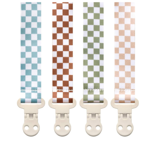 Baby Pacifier Clip Holder - Girl or Boy Unisex 4 Pack Gift Set – check m