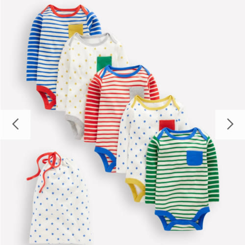 Striped 5 Pack Bodies-Multi Stripes/Stars | Boden USA