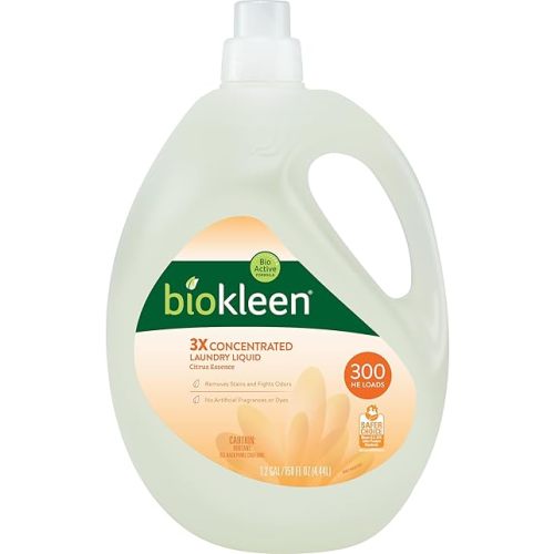 Biokleen Natural Laundry Detergent Liquid - 300 Loads- Eco Friendly Concentrated Plant Based Safe for Kids and Pets No Artificial Colors or Preservatives