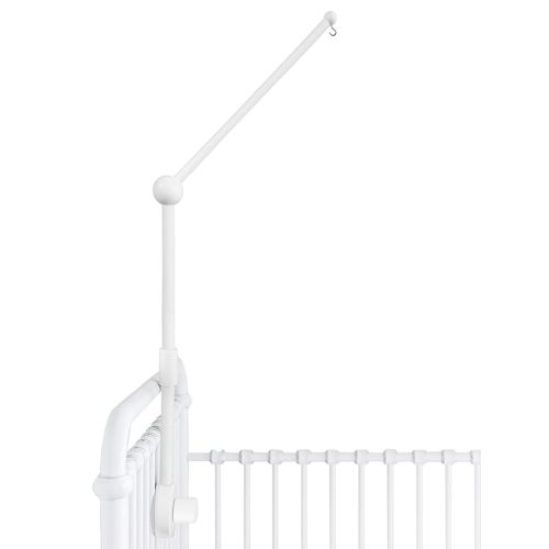 Wooden Baby Crib Mobile Arm - Baby Mobile Holder Arm (31 inch, 100% Natural Beech Wood, White) - Strong Anti Slip Attachment - Nursery Decor (White)