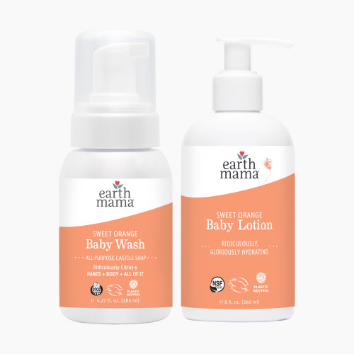 Earth Mama Baby Bath Bundle - Sweet Orange