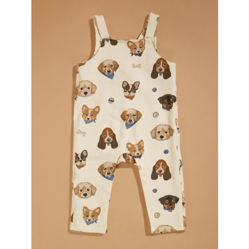 Grayson Puppy Overalls in Ivory | Tullabee