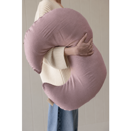 Moon Shape Nursing Pillow- Blush – Linen Label