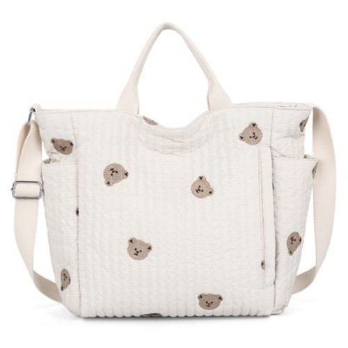 HIPKZ Women Baby Diaper Crossbody Bag Large Capacity Cartoon Baby Nappy Bag Adjustable Strap Mommy Tote Handbag Female Outdoor Daily Bag