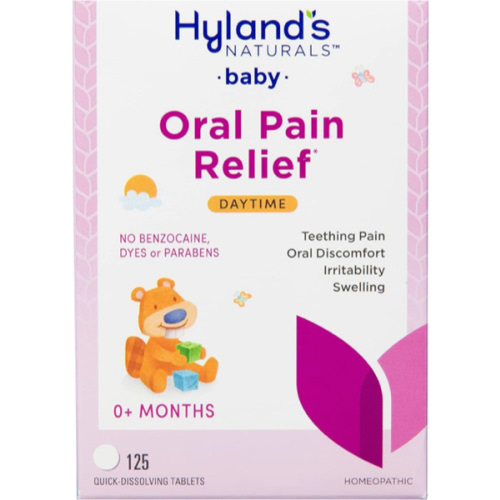 Hyland's Baby Daytime Soothing Tablets with Chamomilla, Natural Relief of Oral Discomfort, Irritability, and Swelling, (Pack of 1, 125 Count Total)