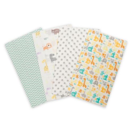 Trend Lab® 4-Pack Mint Jungle Burp Cloth Set