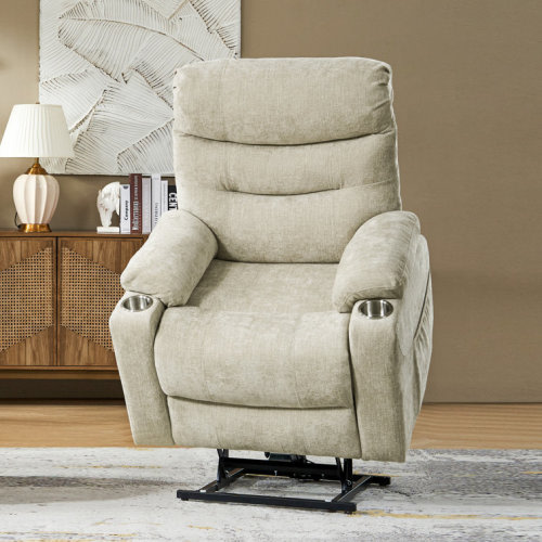 Cayrn Modern Dual Motor Oversized Massage Lift Recliner Chair with Heating