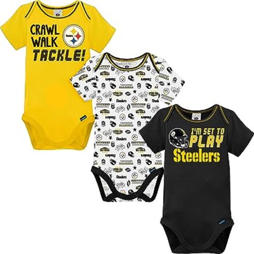 Gerber Baby NFL Team 3 Pack Short Sleeve Onesie Bodysuit