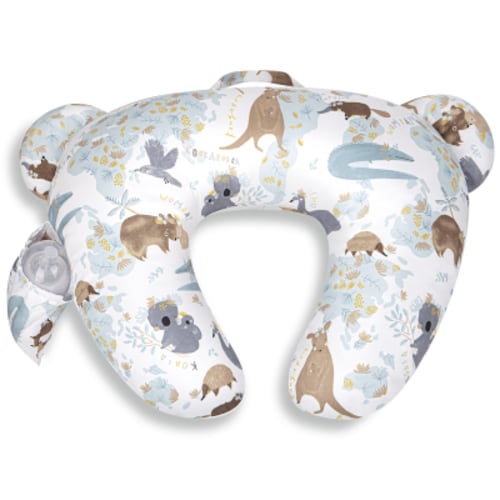 CshidWorld Nursing Pillow, Cute Bear Eras, Ergonomic Nursing Essentials for Bottle and Breastfeeding, Firm Fiber Fill, with Removable Pillow Cover/ Handy Side Pocket, Machine Washable