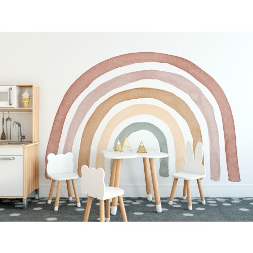 Watercolor Rainbow Decal-Netural Boho Rainbow-Nursery Wall Decal-rainbow themed baby room wall decal-rainbow wall sticker-rainbow sticker
