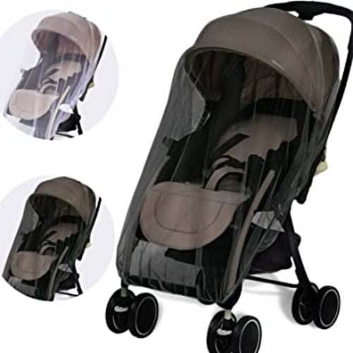 Mosquito Net for Stroller - Protective 2Packs Perfect Bug Net for Strollers, Bassinets, Cradles, Playards,Pack N Plays and Portable Mini Crib (White+Grey)